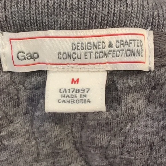 Gap Floral Quilted Cocoon Bomber Jacket Womens Medium Relaxed Grey Pima Cotton - Picture 10 of 11